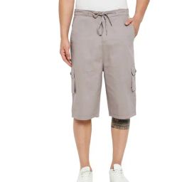 Hypernation Grey Regular Fit Cargo Shorts-picture-9