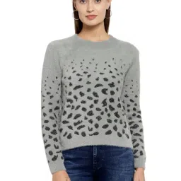 Juelle Grey Full Sleeves Embellished Sweater-picture-14