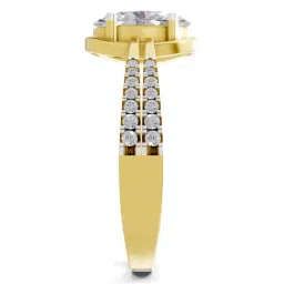 Sparkles 14K (585) Yellow Gold Lab Grown Diamond 1.39 Ct Celeste Oval Promise Ring image 4