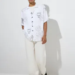 nuon men Nuon by Westside White Printed Relaxed-Fit Shirt image 3