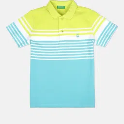 United Colors of Benetton Kids Blue & Green Cotton Striped T-Shirt-picture-39