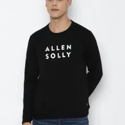 Allen Solly Black Cotton Regular Fit Printed SweatShirt-image-60