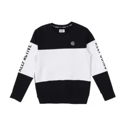 Pepe Jeans Kids Black & White Color Block Full Sleeves Sweatshirt-image-31