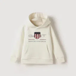 GANT Kids Cream ARCHIVE SHIELD Logo Print Reglan Hoodie-image-35