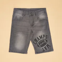 Pantaloons Junior Dark Grey Printed Regular Fit Shorts image 3