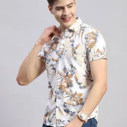 Monte Carlo White Regular Fit Printed Shirt image 3