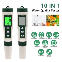 KERRO 10 in 1 Water pH Tester for Measuring PH, TDS, Salt, SG, ORP, EC, Hydrogen, Resistivity, Temp, Nutrient, PH 10 in 1 image 2