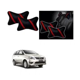 Auto Pearl Strip Red Car Neck Cushion/Neck Pillow Compatible with Toyota Innova 2012 2013 image 4