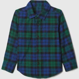 GAP Boys Green Cotton Checks Shirt-image-56