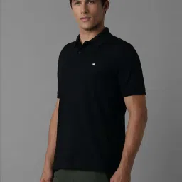 Louis Philippe Black Regular Fit Polo T-Shirt image 3