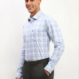 Allen Solly Blue Cotton Slim Fit Checks Shirt image 3