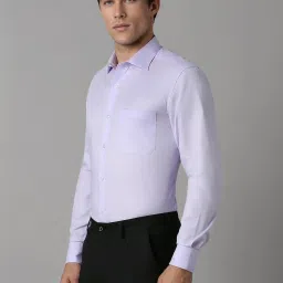 Louis Philippe Lilac Cotton Regular Fit Shirt image 3