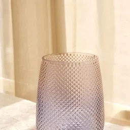 Pure Home and Living Purple Glass Textured Vase image 3