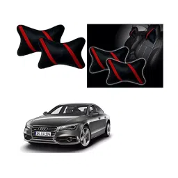 Auto Pearl Strip Red Car Neck Cushion/Neck Pillow Compatible with Audi A7 image 4