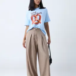 nuon women Nuon by Westside Beige Wide-Leg High-Rise Pants image 3