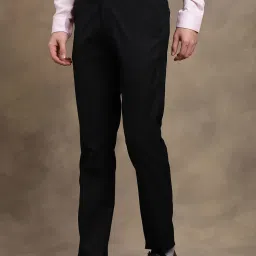 Turtle Black Slim Fit Self Design Trousers image 3
