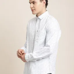 Turtle White Cotton Slim Fit Printed Shirt image 3