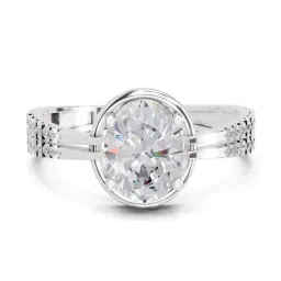 Sparkles 14k (585) White Gold Lab Grown Diamond 1.39 CT Celeste Oval Promise Ring-picture-36