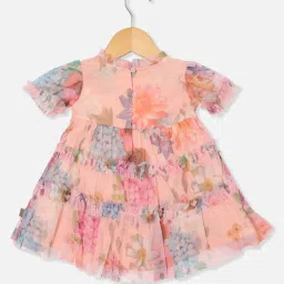 Allen Solly Kids Peach Cotton Printed Dress image 3