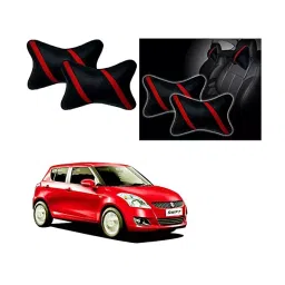 Auto Pearl Strip Red Car Neck Cushion/Neck Pillow Compatible with Maruti Suzuki Swift Type 3-picture-44