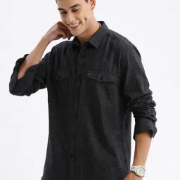 showoffff Showoff Grey Cotton Slim Fit Shirt image 3