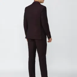 V Dot Maroon Skinny Fit Three Piece Suit image 2