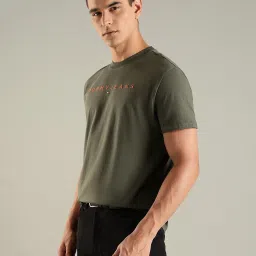 Tommy Hilfiger Green Cotton Regular Fit Logo Printed T-Shirt image 3