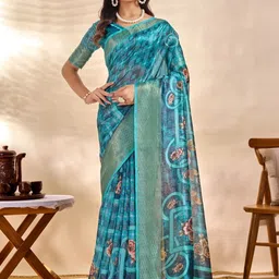 Moda Rapido Floral Silk Blend Handloom Saree-picture-36