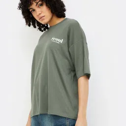 Ginger by Lifestyle Sage Green Graphic Print T-Shirt image 3