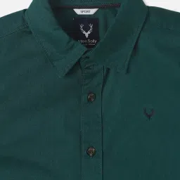 Allen Solly Boys Green Cotton Textured Full Sleeves Shirt image 3