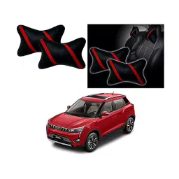 Auto Pearl Strip Red Car Neck Cushion/Neck Pillow Compatible with Mahindra XUV 300 2019-picture-38