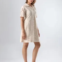 RAREISM Off White Cotton Embroidered Dress image 3