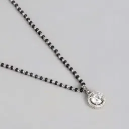 Zavya 925 Silver Gleaming Unity Rhodium-Plated Mangalsutra for Women image 4