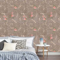 Jaamso Royals Coffee Brown Flower Self Adhesive Wallpaper-picture-10