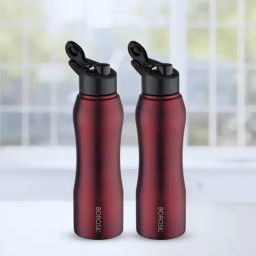 borosil ?Borosil Water Bottle with Single Wall & Leakproof Set of 2 (Maroon, ?1000 ml)-picture-37