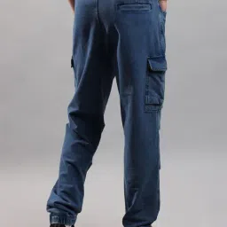 Crocodile Blue Cotton Solid Relaxed Fit Jeans image 2