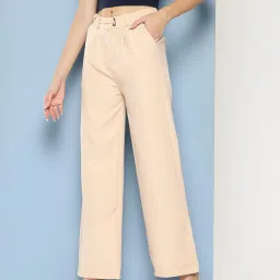 Aarika Beige Straight Fit Pants image 3