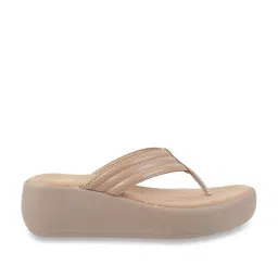 Metro Women's Beige Thong Wedges image 3