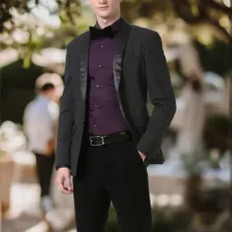 Peter England Black Slim Fit Two Piece Suit-picture-42