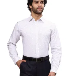 Raymond Red Cotton Slim Fit Printed Shirt-image-80