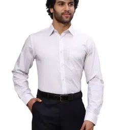 Raymond Red Cotton Slim Fit Printed Shirt-image-34