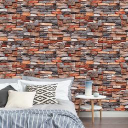 Jaamso Royals Nature Red Brick Stone Self Adhesive Wallpaper-picture-21