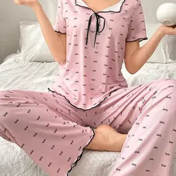 StyleCast Printed V-Neck T-shirt With Pyjama image 5