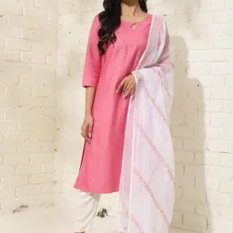 Fabindia White Embroidered Dupatta-picture-33