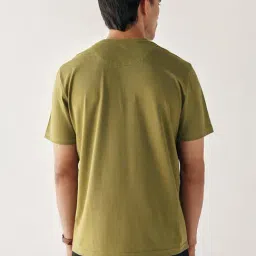 Andamen Olive Regular Fit Solid T-Shirt image 2