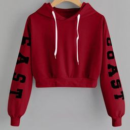 HERE&NOW Women Red Solid Polyester Sweatshirts-picture-23