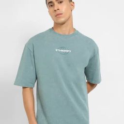 Sf Jeans By Pantaloons Green Cotton Relaxed Fit Printed T-Shirt-picture-22