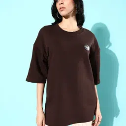 Difference of Opinion Brown Fleece Oversized Sweatshirt-picture-16