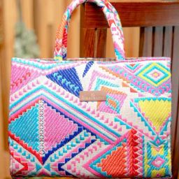 NR by Nidhi Rathi Multi Fabric Textured Tote Handbag-picture-31