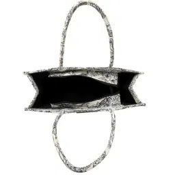 NR by Nidhi Rathi White Fabric Printed Tote Handbag image 4